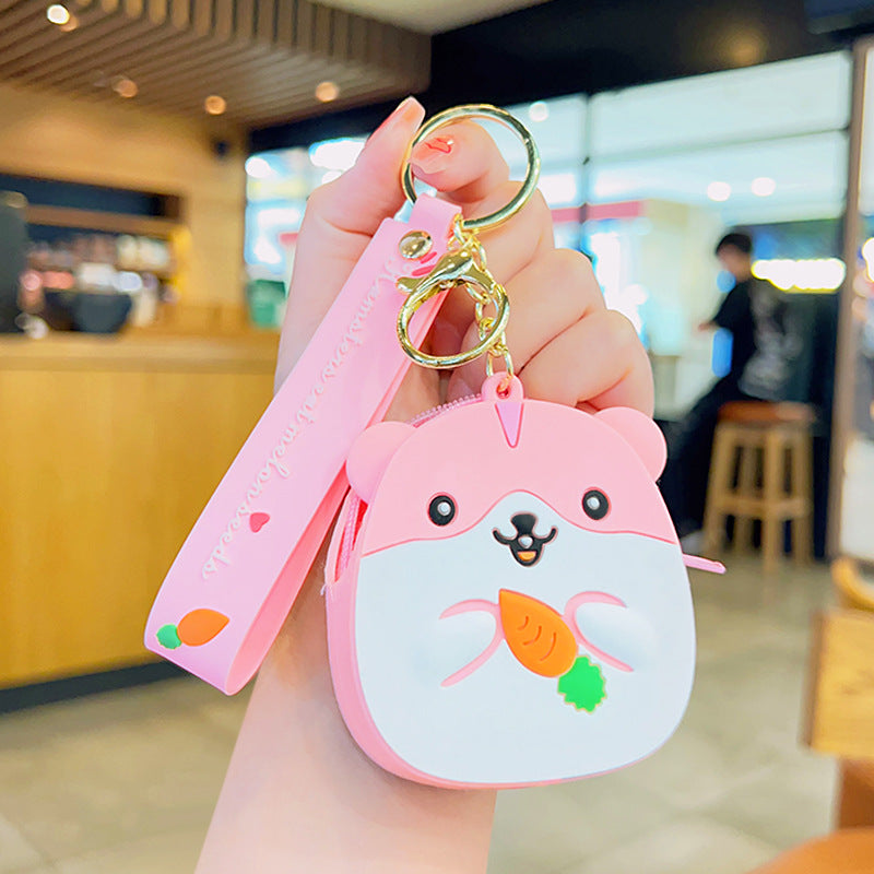 Wholesale Hamster Mini Silicone Coin Purse Keychain